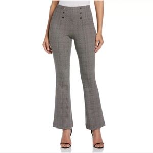 Ella Rafaella High Rise Button Detail Plaid Bootcut Pant size 8